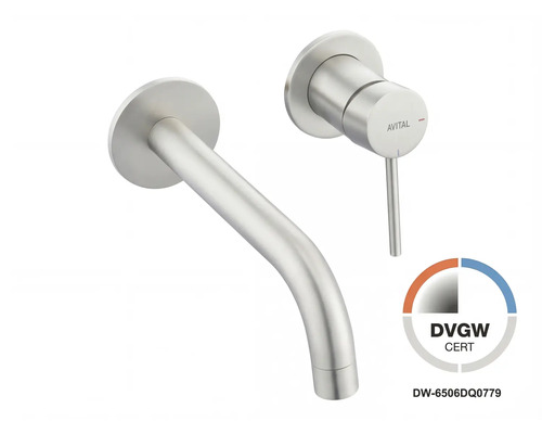 Batéria umývadlová páková AVITAL Eco Arnette UP WT-EHM SS Podomietková umývadlová batéria Avital v nerezovom prevedení s oddeleným výtokom a pákou, certifikácia DVGW.