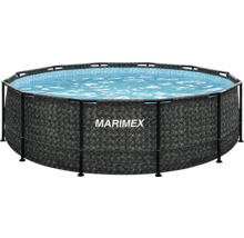 Nadzemný kruhový bazén Marimex s kovovým rámom a stenou s dekórom ratanu