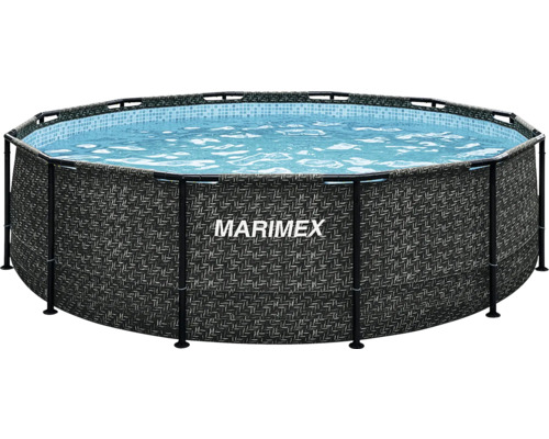 Nadzemný kruhový bazén Marimex s kovovým rámom a stenou s dekórom ratanu