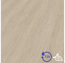 Laminátová podlaha vo vzhľade duba s realistickou kresbou dreva, vodeodolná po dobu 72 hodín, povrch odolný proti poškriabaniu.