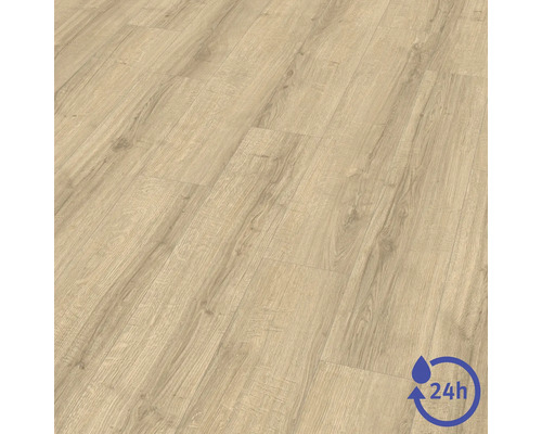 Laminátová podlaha so vzhľadom duba, 24-hodinová odolnosť voči vode.