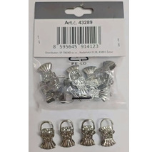 Dekoratívne kovové štipce na záclony so závesnými očkami.