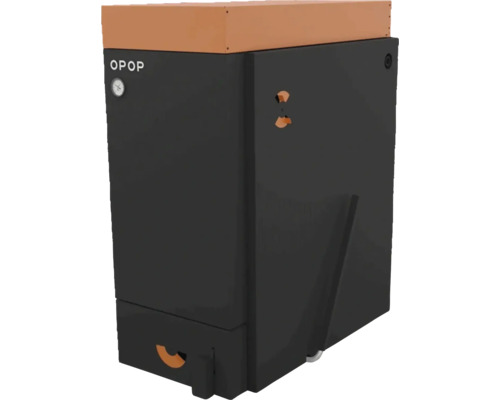 Kotol OPOP čierny s oranžovým vekom a tlakomerom.