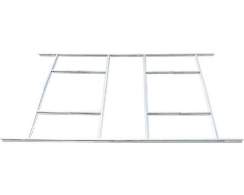 Stabilný kovový rám pre základy skleníkov.