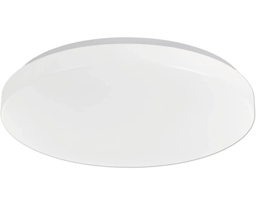 Okrúhle ploché LED stropné svietidlo z plastu v bielej farbe