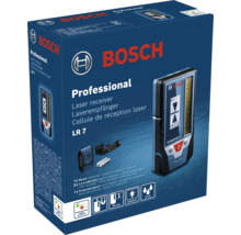 Súprava laserového prijímača Bosch Professional LR 7 s držiakom, batériami a puzdrom, ochrana proti prachu a striekajúcej vode IP 54.