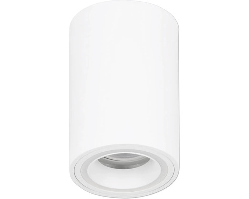 Valcové prisadené bodové svietidlo v bielej farbe na montáž na strop.