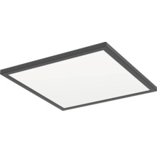 Štvorcový LED panel s tmavým rámom pre montáž na strop.