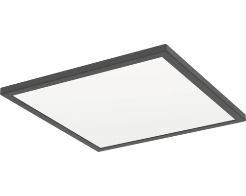 Štvorcový LED panel s tmavým rámom pre montáž na strop.