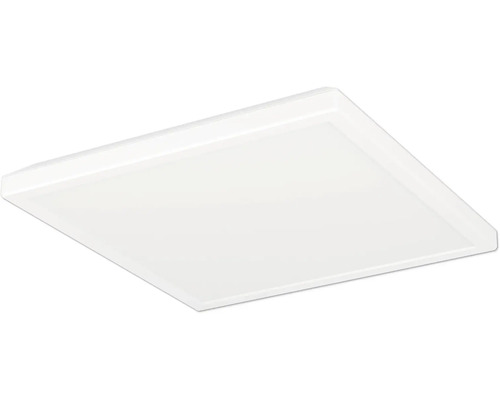 Štvorcový biely LED panel na montáž na strop alebo stenu, ploché vyhotovenie.