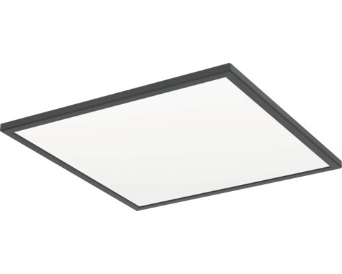Štvorcový LED panel s antracitovým rámom a bielou difúznou plochou.