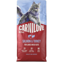 Carnilove Active krmivo pre mačky veľkých plemien s lososom a morkou, bez obilnín a zemiakov.