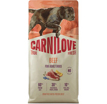 Carnilove True Fresh hovädzie granuly pre dospelé psy, bez obilnín, s obsahom 60 percent čerstvého hovädzieho mäsa.