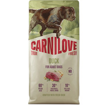 Carnilove True Fresh Duck granuly pre dospelé psy, bez obilnín a bez zemiakov, šesťdesiat percent čerstvej kačice.