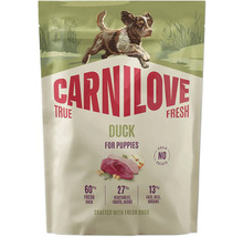 Carnilove True Fresh Duck krmivo pre šteniatka, balenie s 60 percentami čerstvej kačice, receptúra bez obilnín a zemiakov.