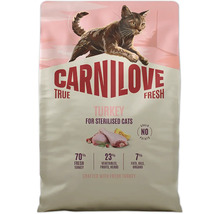 Carnilove krmivo pre mačky True Fresh morka pre kastrované mačky, 70 percent čerstvého morčacieho mäsa, bez obilnín a zemiakov.