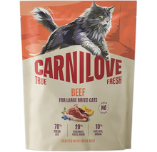 Krmivo pre mačky Carnilove True Fresh hovädzie pre veľké plemená, bez obilnín, bez zemiakov, 70 percent čerstvého hovädzieho mäsa.