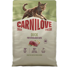 Carnilove True Fresh granule pre sterilizované mačky s kačicou, bez obilnín a zemiakov, 70 percent čerstvého kačacieho mäsa.