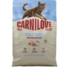 Carnilove True Fresh krmivo pre sterilizované mačky, ryba a morka, bez obilnín a zemiakov, 70 percent čerstvých rýb a morčacieho mäsa.