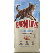 Carnilove True Fresh krmivo pre mačky s rybou a morkou pre sterilizované mačky, bez obilnín a zemiakov, 70 percent čerstvých rýb a morky.