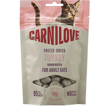 Carnilove pochúťky pre mačky mrazom sušená morka monoproteín pre dospelé mačky 95 percent mäsa bez obilnín a cukru