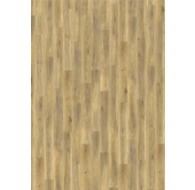 Laminátová podlaha s kresbou dreva v dekore duba, úzke lamely s viditeľnými hrčami.