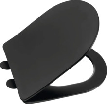WC sedadlo s vekom, matné čierne, oválny tvar.