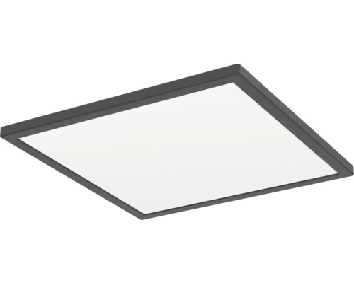Štvorcový LED panel stropné svietidlo s tmavosivým rámom.
