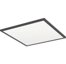 Štvorcový LED panel s čiernym rámom na strop.