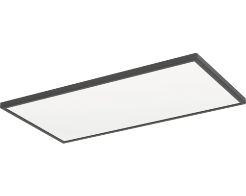 Obdĺžnikový LED panel s čiernym rámom pre stropné osvetlenie.