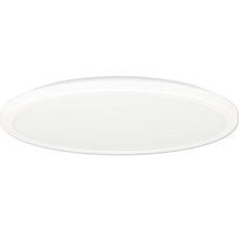 Ploché okrúhle LED stropné alebo nástenné svietidlo v bielej farbe.