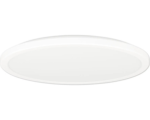 Ploché okrúhle LED stropné alebo nástenné svietidlo v bielej farbe.