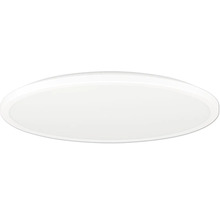 Ploché, okrúhle stropné LED svietidlo v bielej farbe.