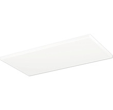 Plochý, obdĺžnikový LED panel v bielej farbe na montáž na strop.