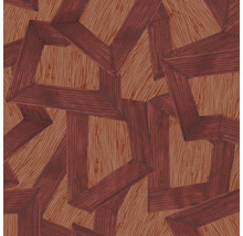 Tapeta s geometrickým dreveným vzorom a prepletenými rámami s dekorom dreva.