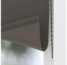 Detailný pohľad na antracitovú roletu s čiernou guľôčkovou retiazkou na montáž na okno.