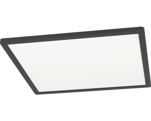 Štvorcový LED panel s čiernym rámom a bielou svetelnou plochou.