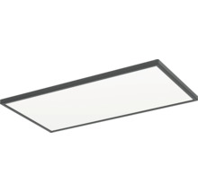 Obdĺžnikový LED panel s úzkym čiernym rámom na montáž na strop.