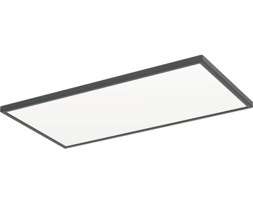Obdĺžnikový LED panel s úzkym čiernym rámom na montáž na strop.