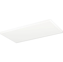 Obdĺžnikový biely LED panel, stropné svietidlo s plochým, minimalistickým dizajnom.