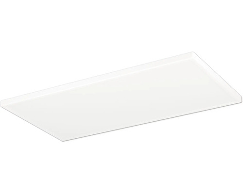 Obdĺžnikový biely LED panel, stropné svietidlo s plochým, minimalistickým dizajnom.