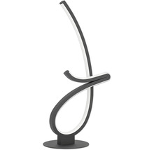 Moderná stolová LED lampa v zakrivenom, abstraktnom tvare.