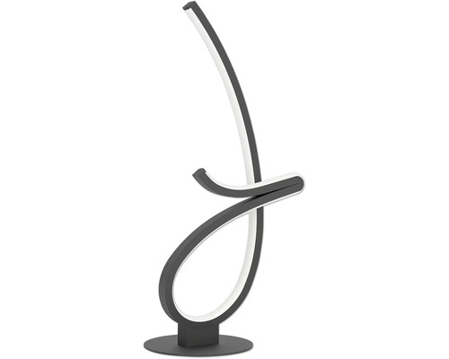 Moderná stolová LED lampa v zakrivenom, abstraktnom tvare.