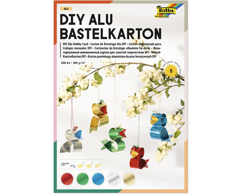 DIY hliníkový kreatívny kartón folia, format A4, 300 gramov na meter štvorcový, 5 listov, vhodný na strihanie a tvorenie, folia Logo.