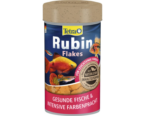 Vločkové krmivo pre ryby TetraRubin 100ml Krmivo pre akvarijné ryby Tetra Rubin Flakes v dóze s vekom. Prírodné zložky pre zdravé ryby a intenzívne farby.