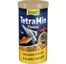 Krmivo pre okrasné ryby TetraMin Flakes v dóze pre zdravú vodu a zdravé ryby, s prírodnými zložkami.