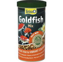 Tetra Pond Goldfish Mix tri v jednom, krmivo pre jazierkové karasy, prírodné zložky bez konzervantov pre zdravie a farbu.