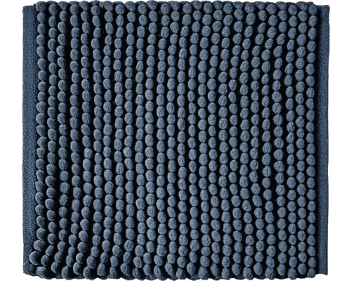 Kúpeľňová predložka zo žinilky v tmavomodrej farbe s mäkkou nopkovou štruktúrou.