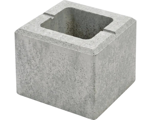 Polovičný prvok RIVAGO dymovo sivý 20 x 20 x 16 cm Štvorcový betónový prvok s obdĺžnikovým otvorom.