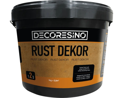 DECORESINO Rust Dekor, 1 kilogram vedro na vnútorné steny so vzhľadom skutočnej hrdze.